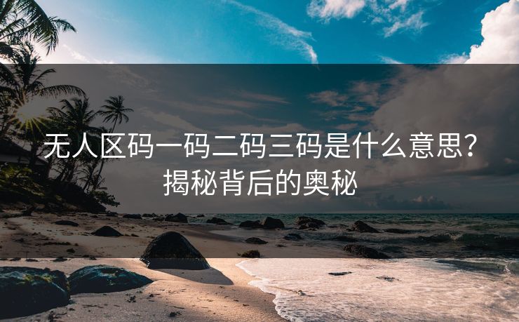无人区码一码二码三码是什么意思？揭秘背后的奥秘